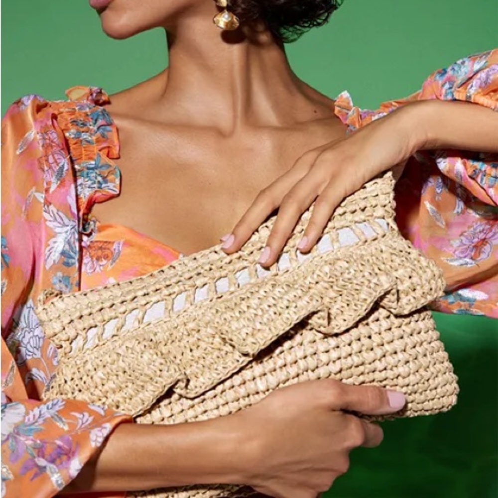 AQUA Gypsy Raffia Clutch $98 - Currently in Stores
